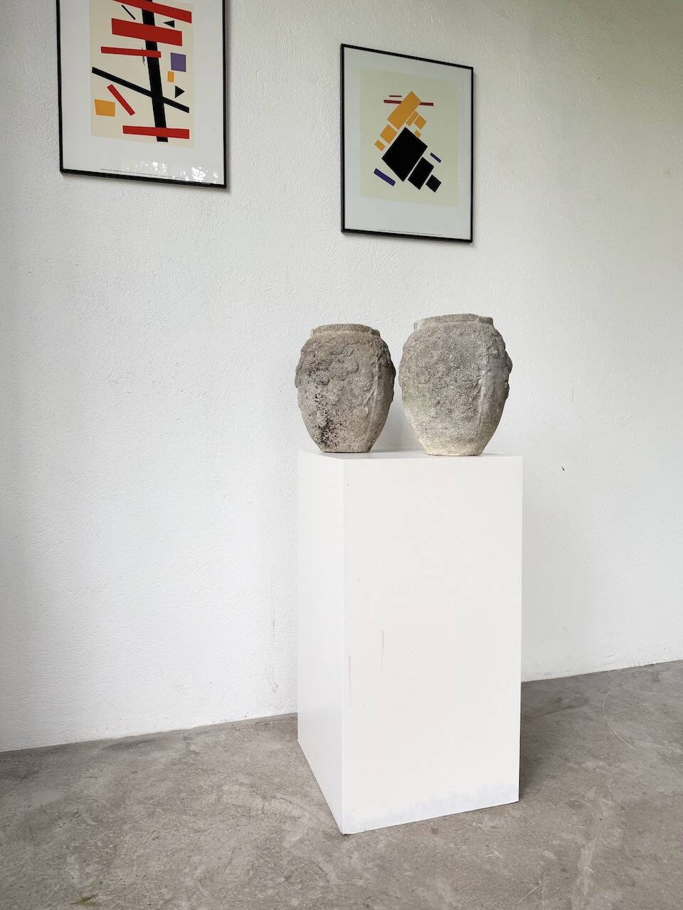 Pair of cement planters, 1900