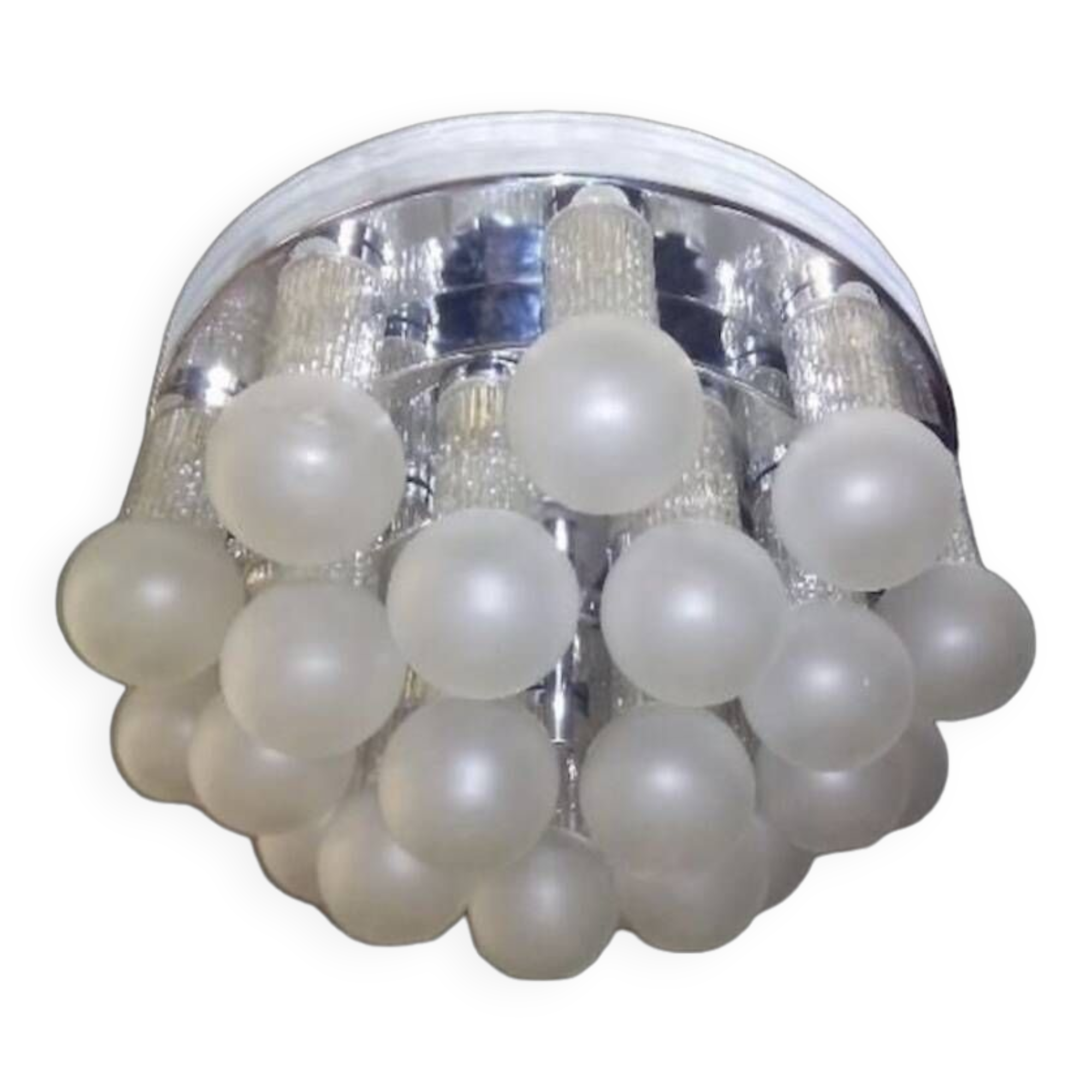 Kinkeldey globe and crystal ceiling light, Austria 1970s