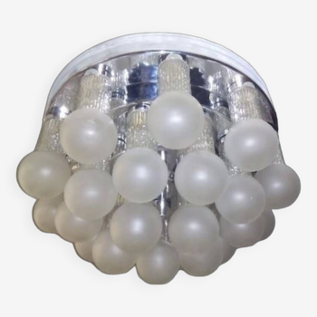 Kinkeldey globe and crystal ceiling light, Austria 1970s