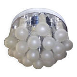 Kinkeldey globe and crystal ceiling light, Austria 1970s