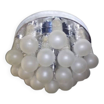 Kinkeldey plafonnier globe et Cristal , Austria 1970s