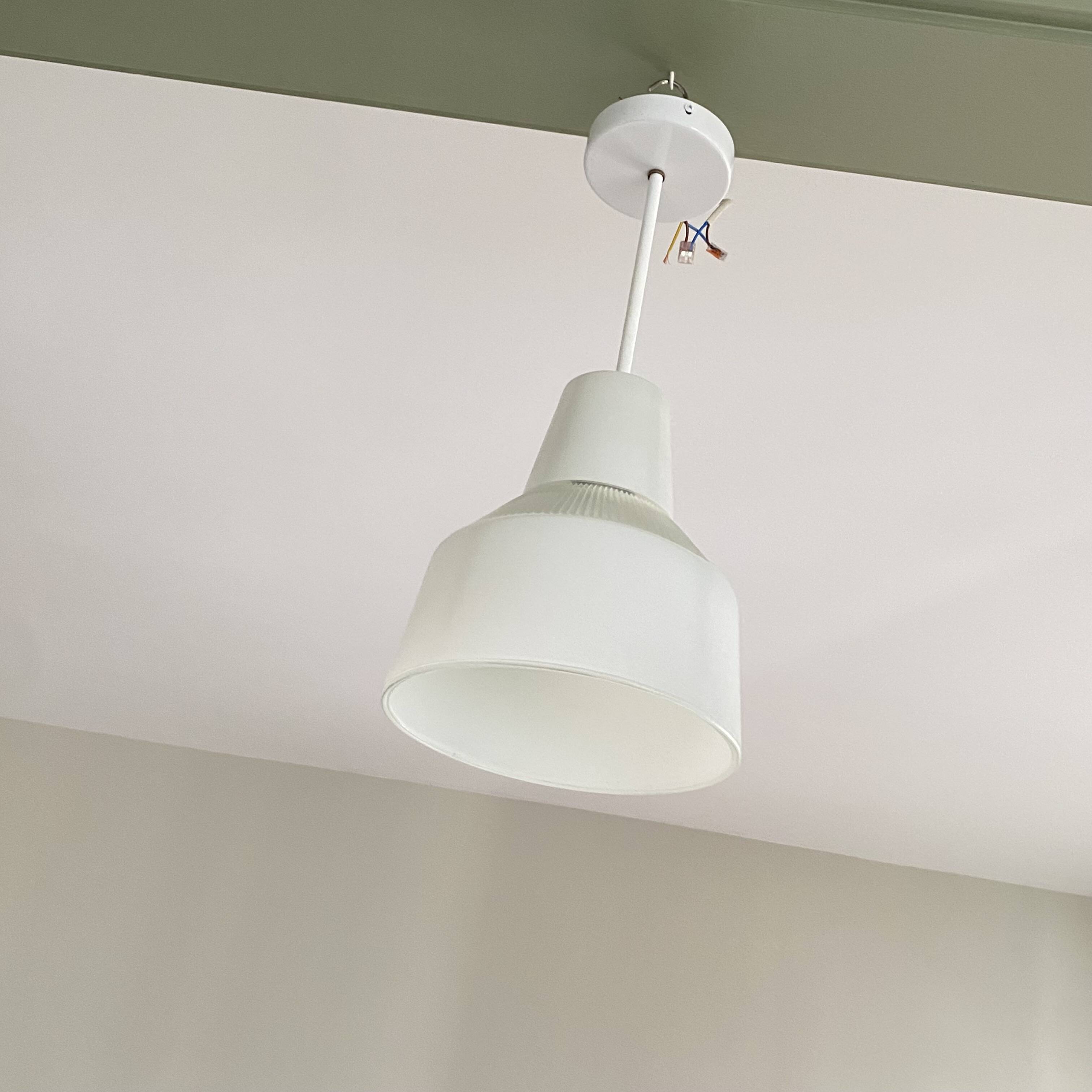 Antique holophane pendant light 1950 industrial decoration LAMP-7460