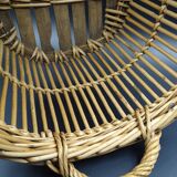 Basket or old wicker laundry basket
