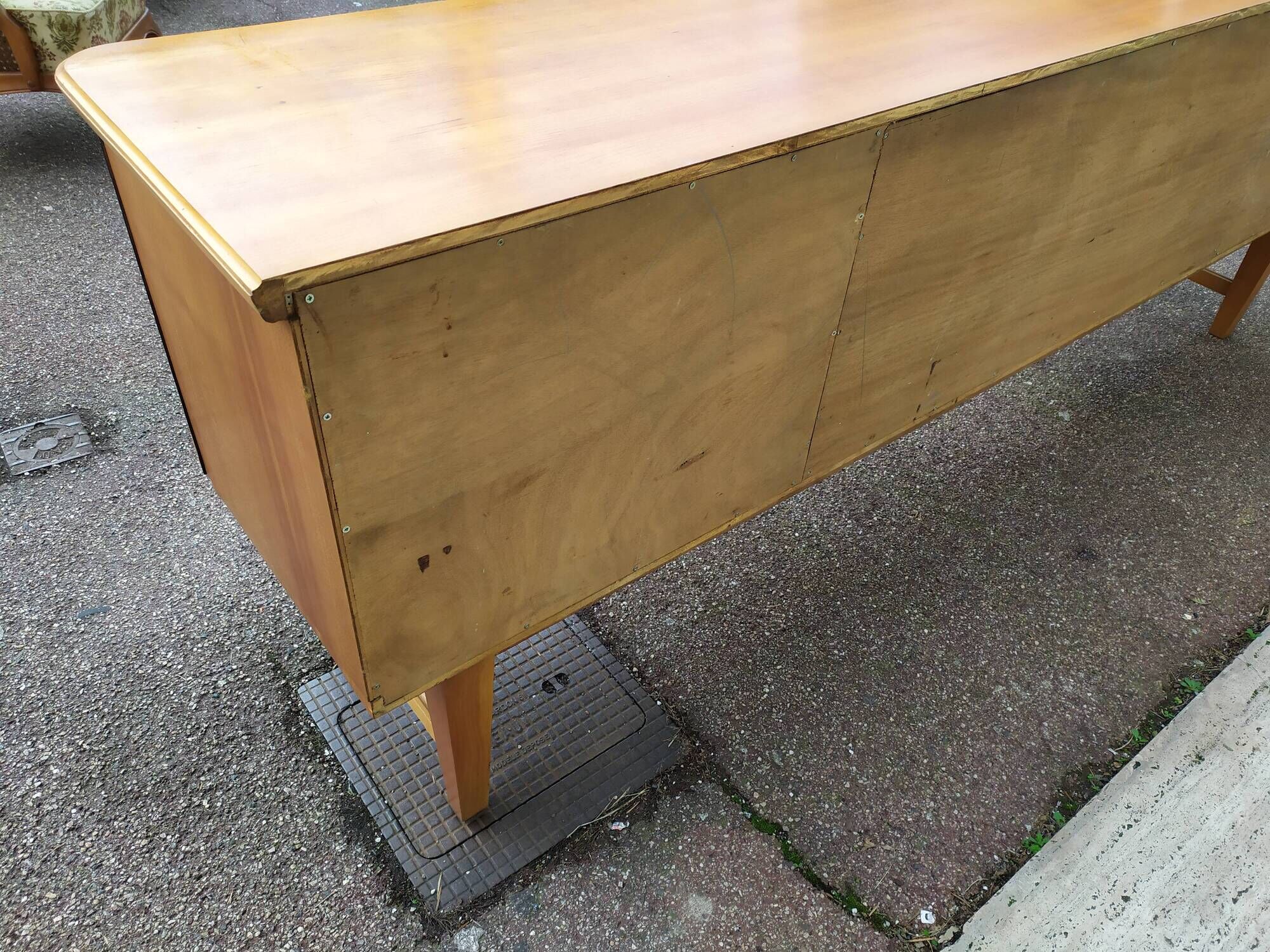 Vintage sideboard from the 50s and 60s in wood 245cm