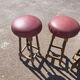 Lot de 4 tabourets de bar cuir et bois