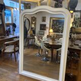 Louis Philippe mirror patinated in white by a lacquer artisan