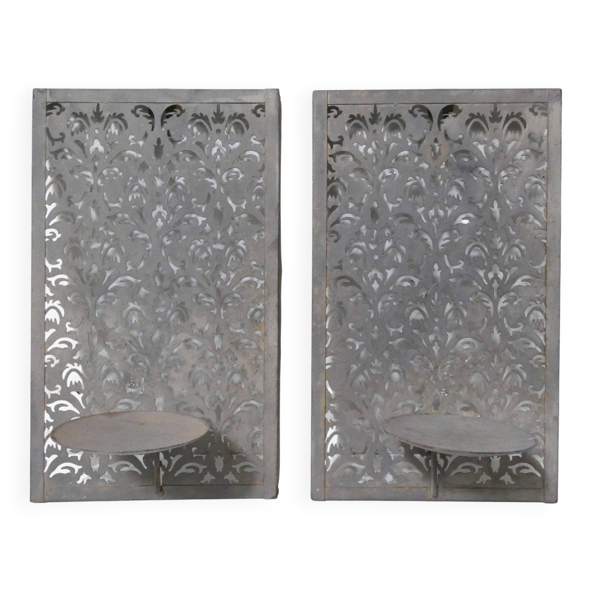 paire de bougeoirs muraux vintage