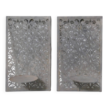 paire de bougeoirs muraux vintage