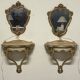 Pair of wall-mounted consoles with a mirror in Louis XV style.
