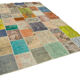 Handmade anatolian overdyed 206 cm x 297 cm multicolor patchwork carpet