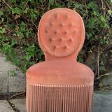 Vintage pink upholstered toad chair
