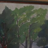 Original Mid Century Swedish Oil on Panel – “Trees, Landscape Motif” b