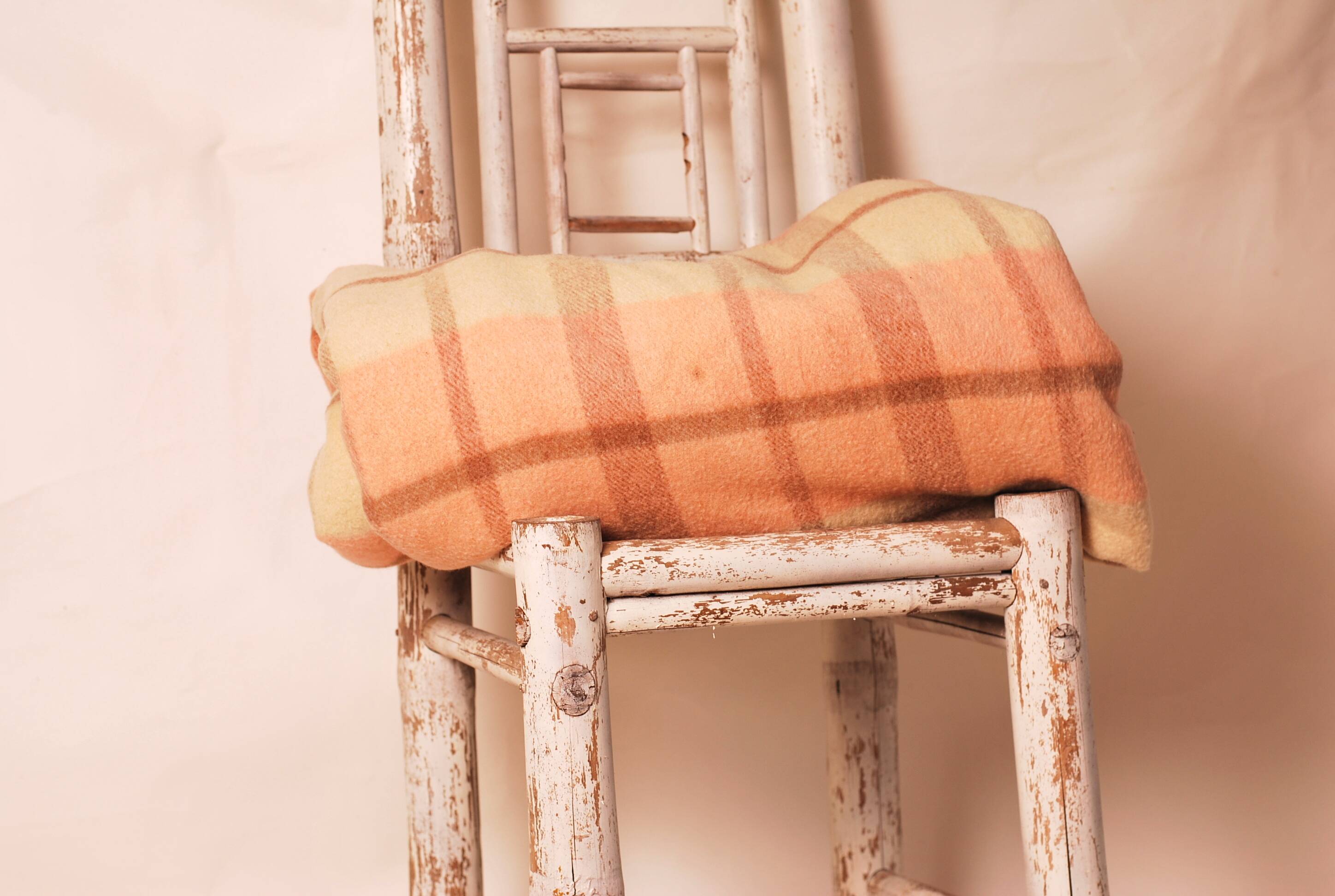 large warm wool blanket French blanket from the 50s.