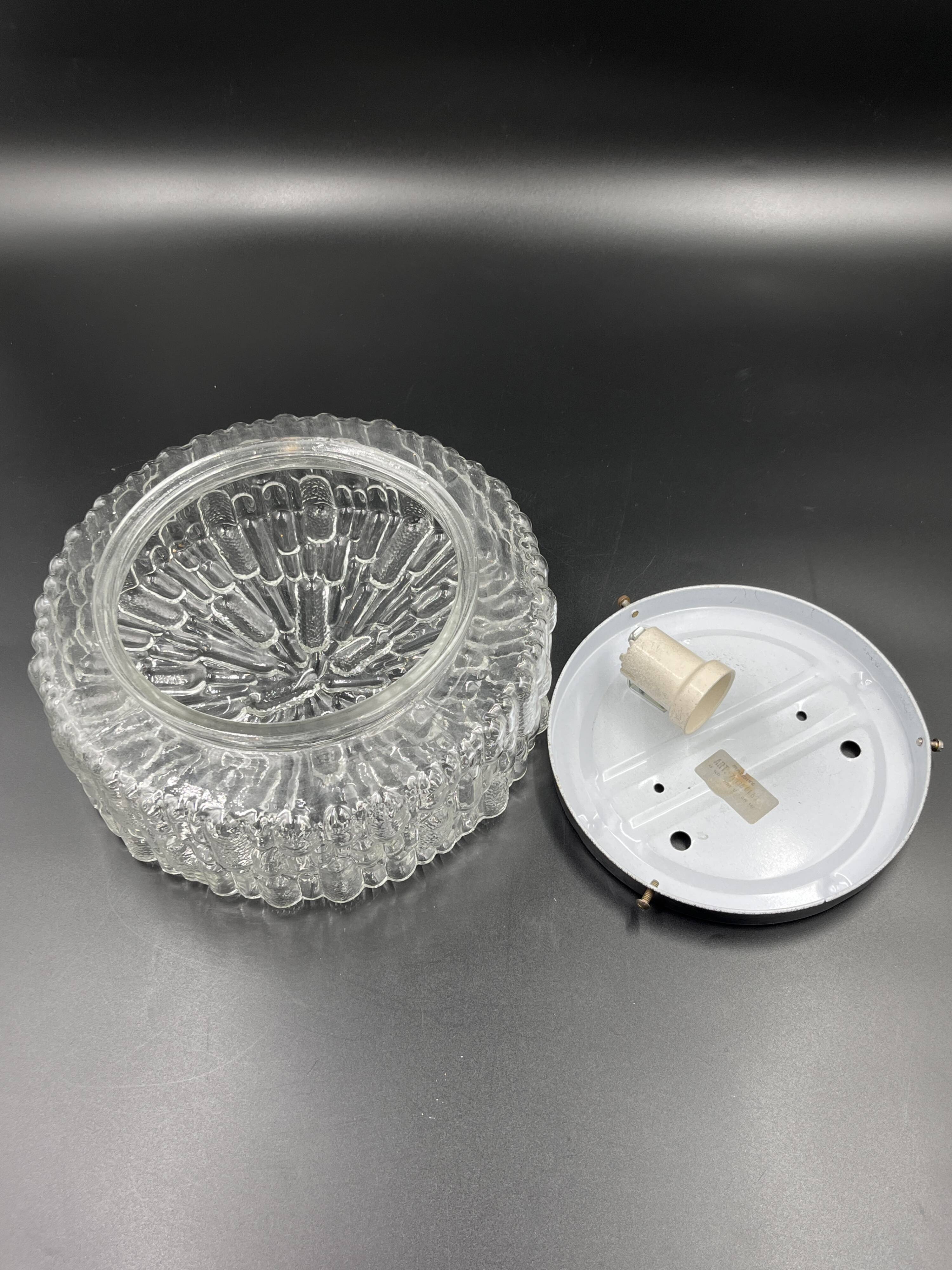 Massive molded glass ceiling light