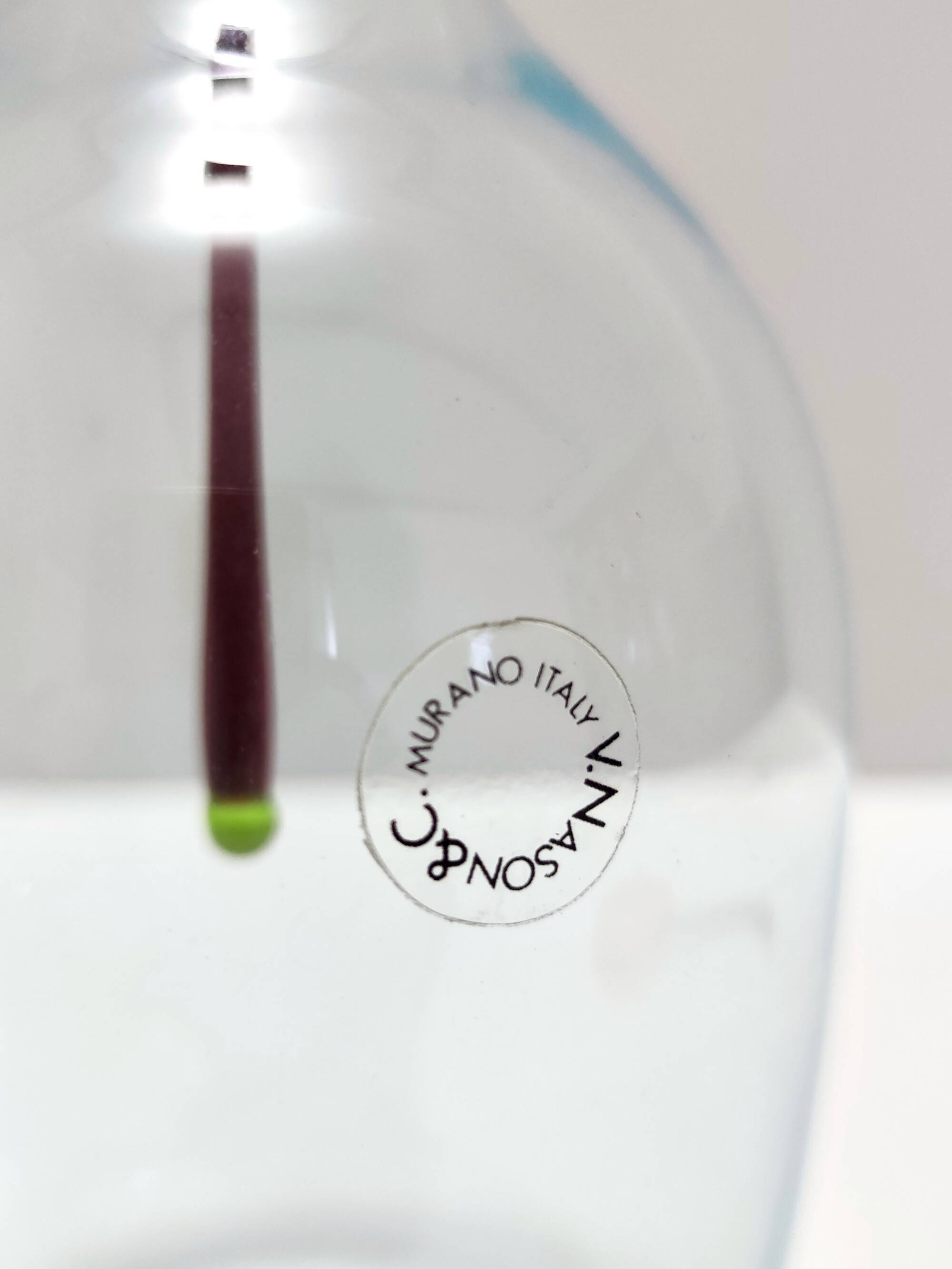 Postmodern Murano Glass Decanter Bottle by Vincenzo Nason, Italy