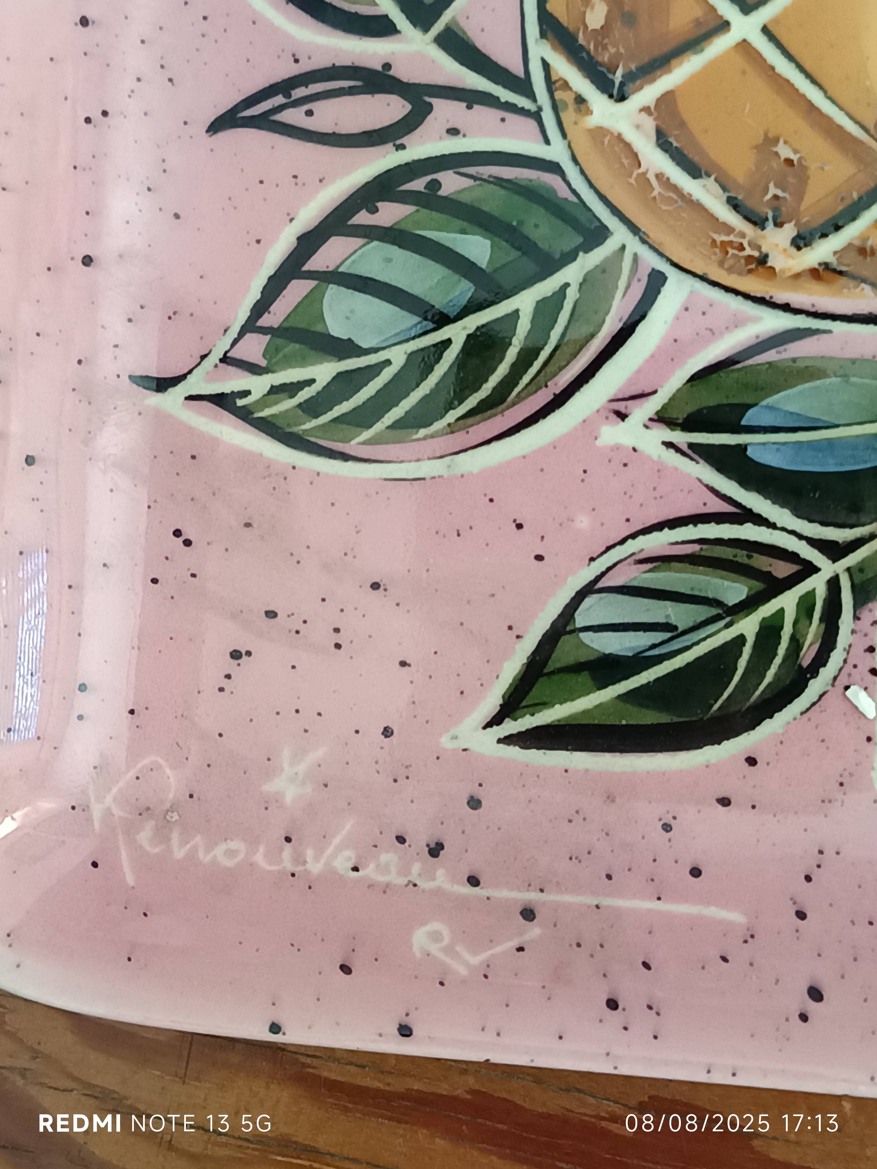 Set of 10 vintage enameled earthenware plates Renouveau Cagnes sur Mer