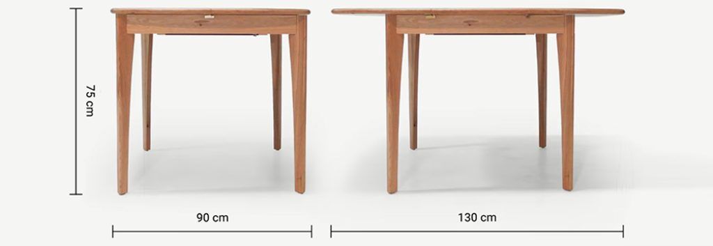 Solid oak extension table scandinavian style