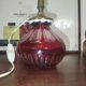 Vintage design ruby blown glass lamp from the 1930s.