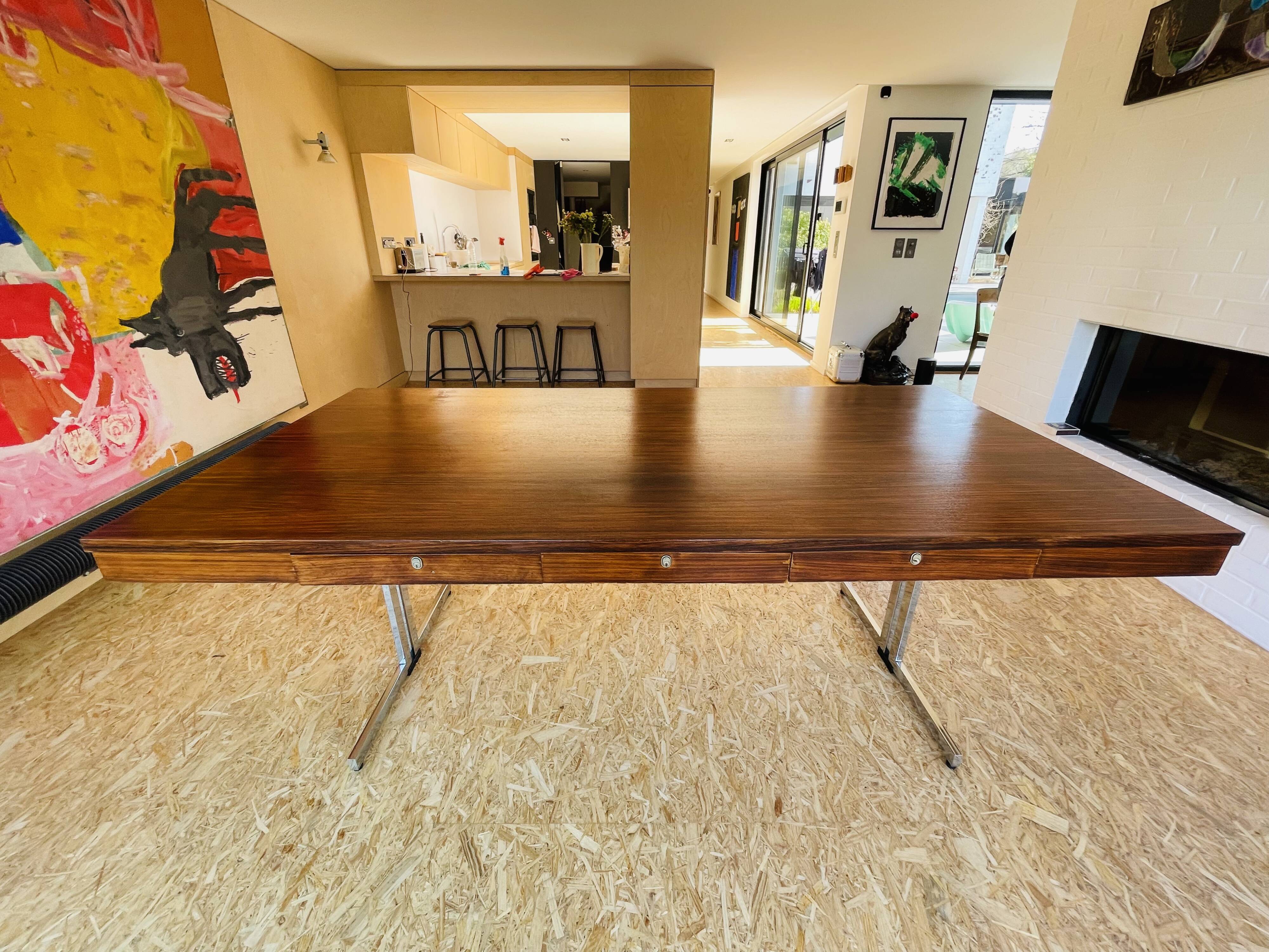 Vintage mahogany veneered desk