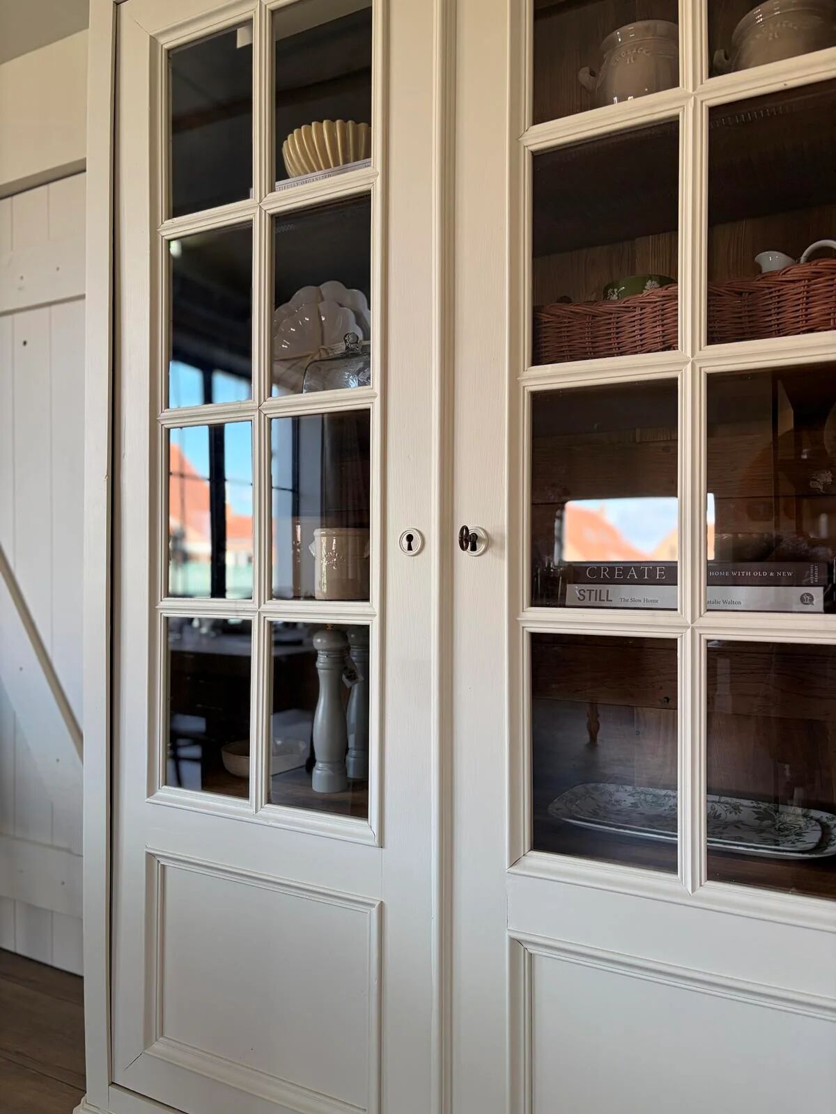 Oak and cherry display cabinet