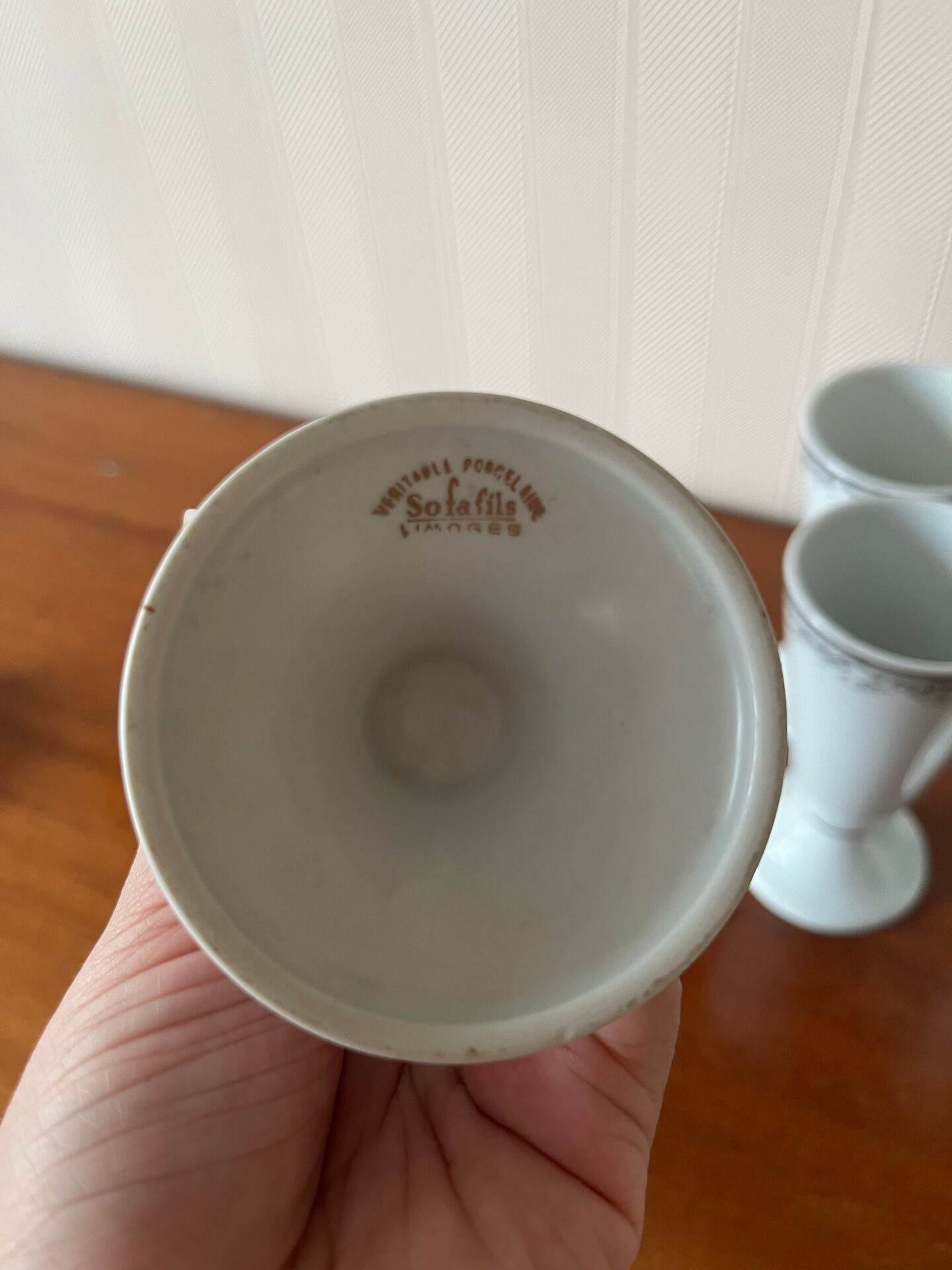 Lot of 10 Limoges porcelain mazagrans.