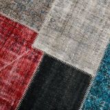 7x10 distressed multciolor vintage rug 301x220cm
