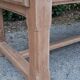 Farm table in solid oak raw wood 2 drawers