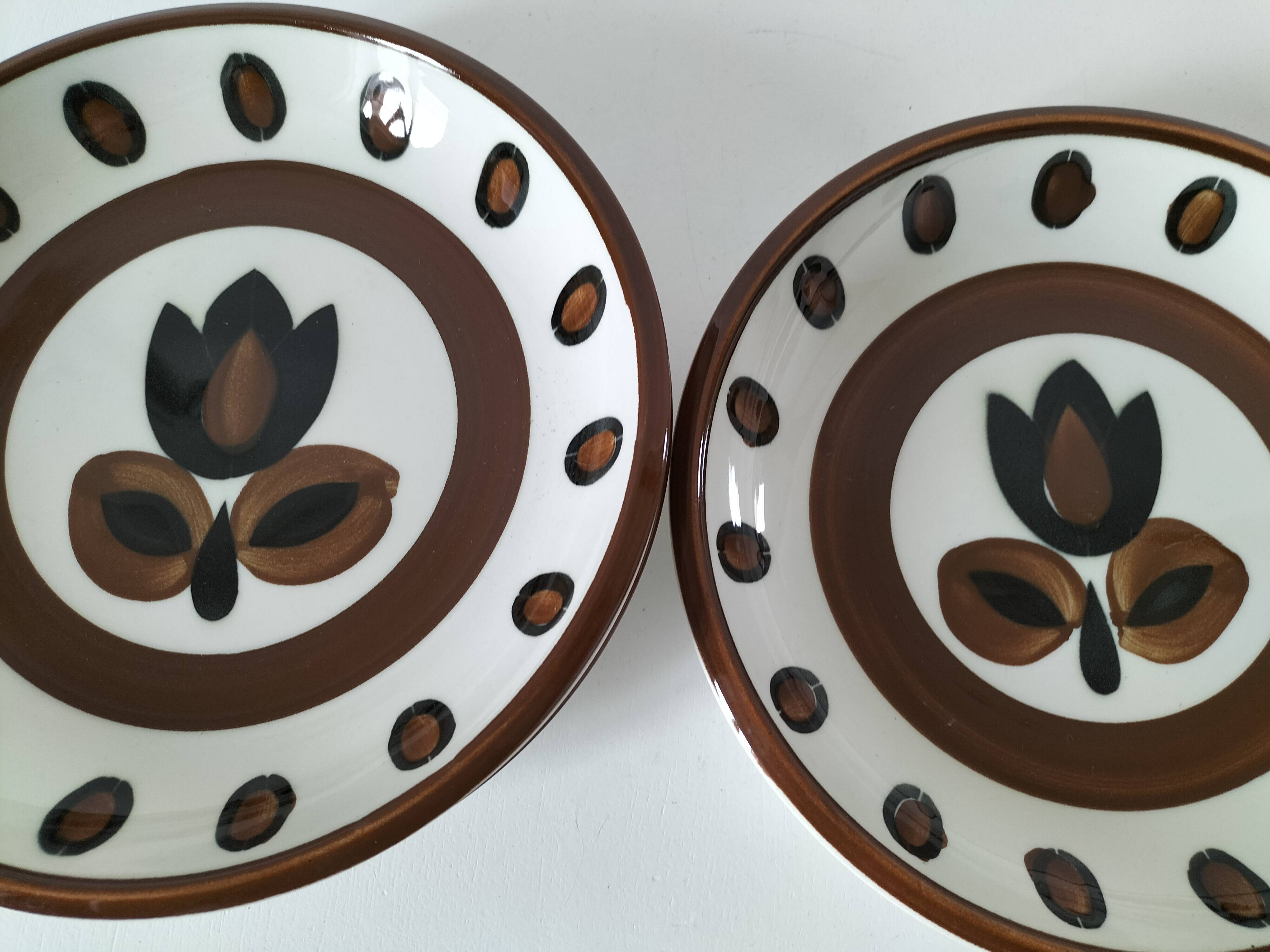 4 deep plates Boch La Louvière model Kimono