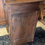 Old Prie-Dieu wooden cabinet with lectern and cross in relief