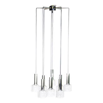 Cascade lamp chandelier wortmann & filz germany, 1970