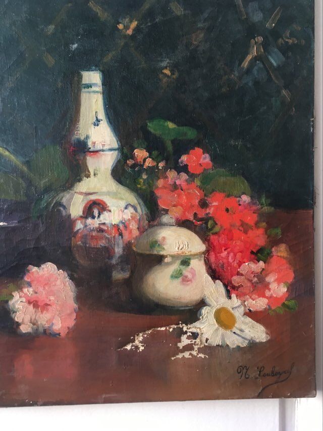 Still life oil on canvas XX ieme