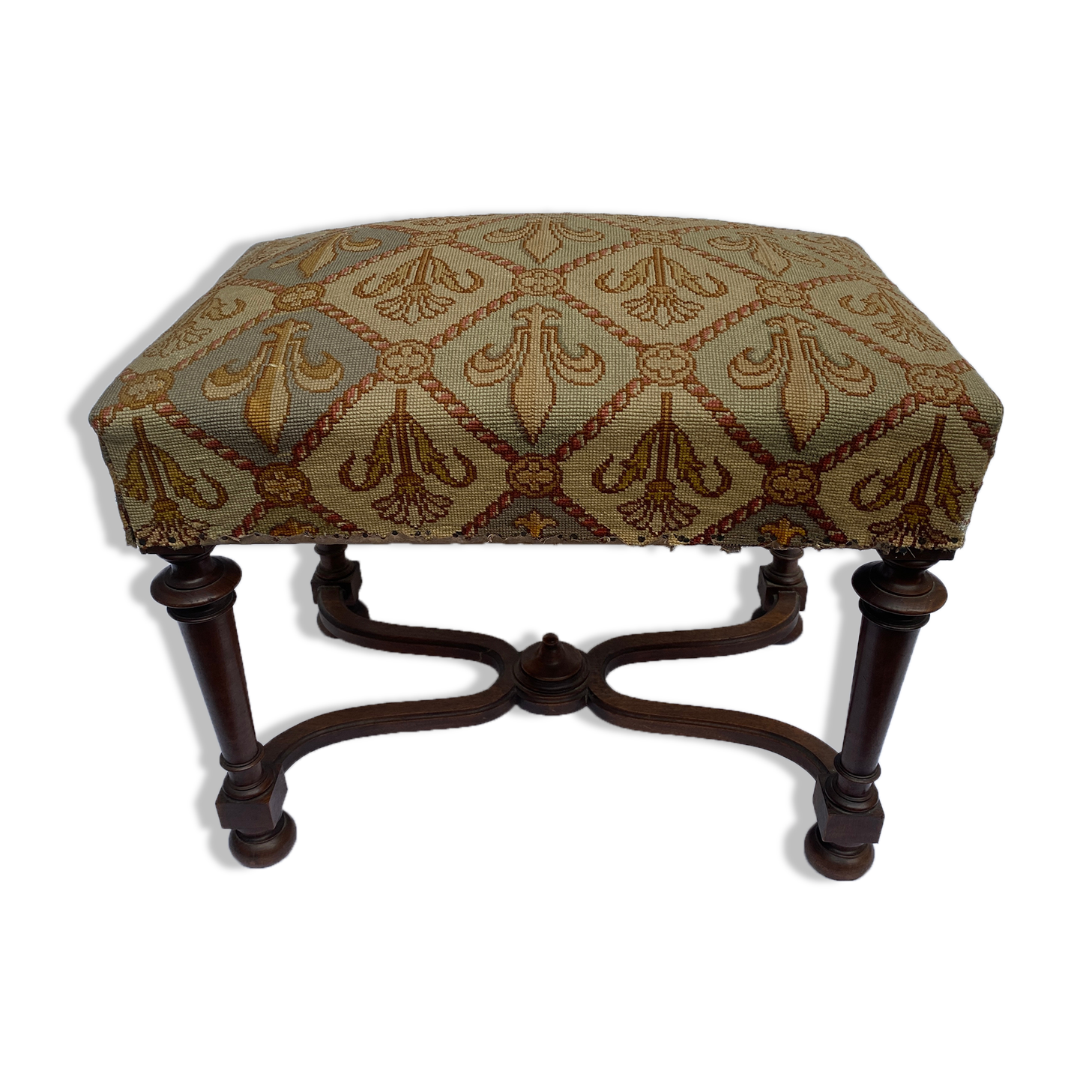 Oak stool / Louis XIV style piano stool