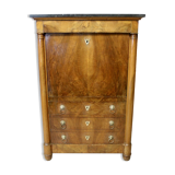 Empire secretary desk in walnut with black marble top