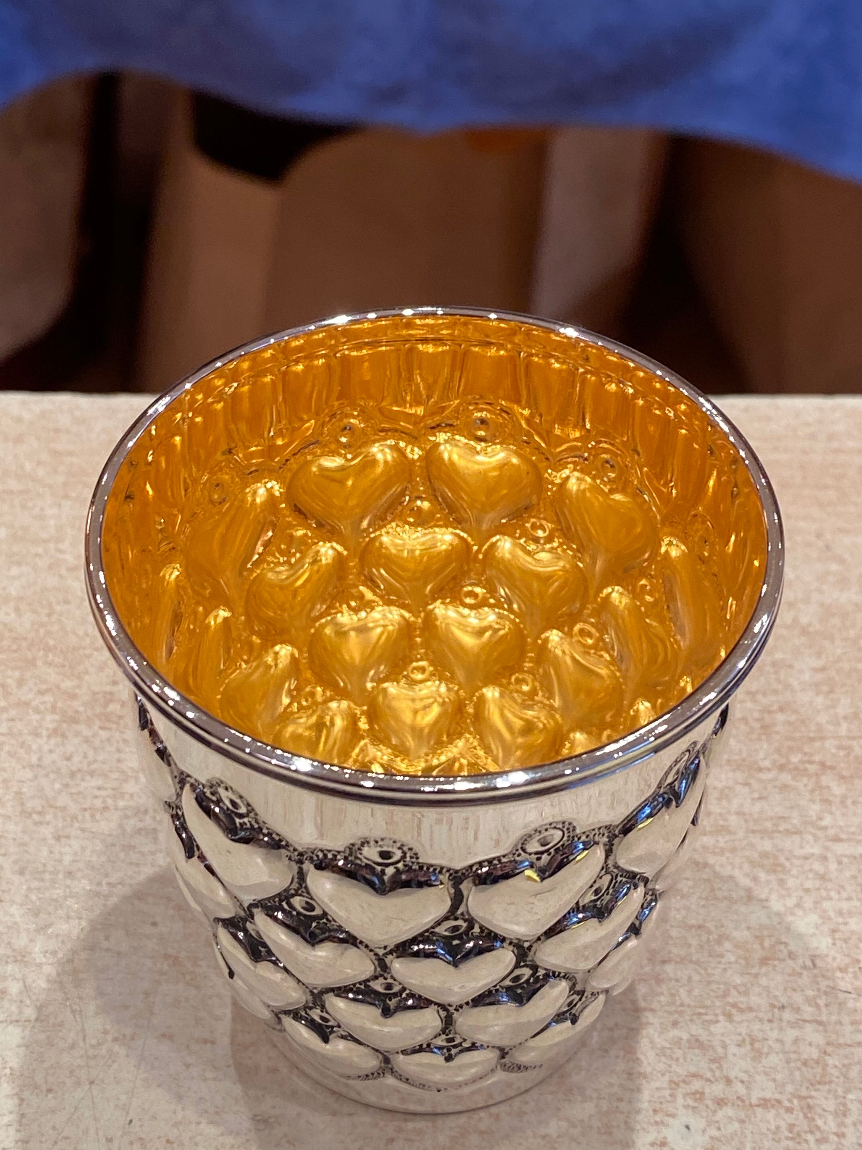 Timbale in solid silver and vermeil