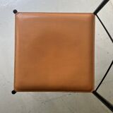 Set of 2 designer chairs in metal and cognac leather, Arrben Italy