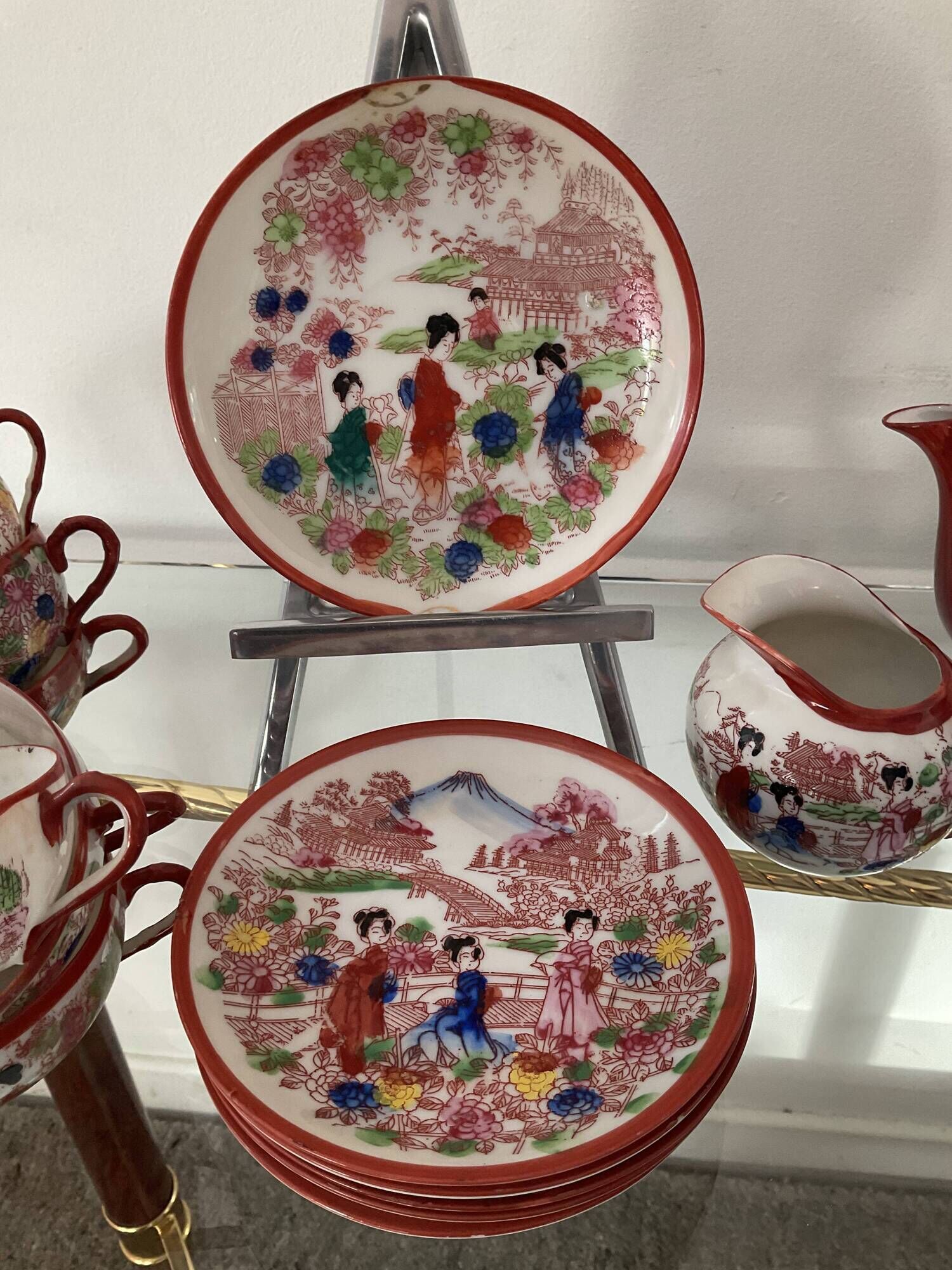 Old Japanese fine porcelain tea set