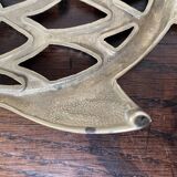 Owl trivet in golden brass