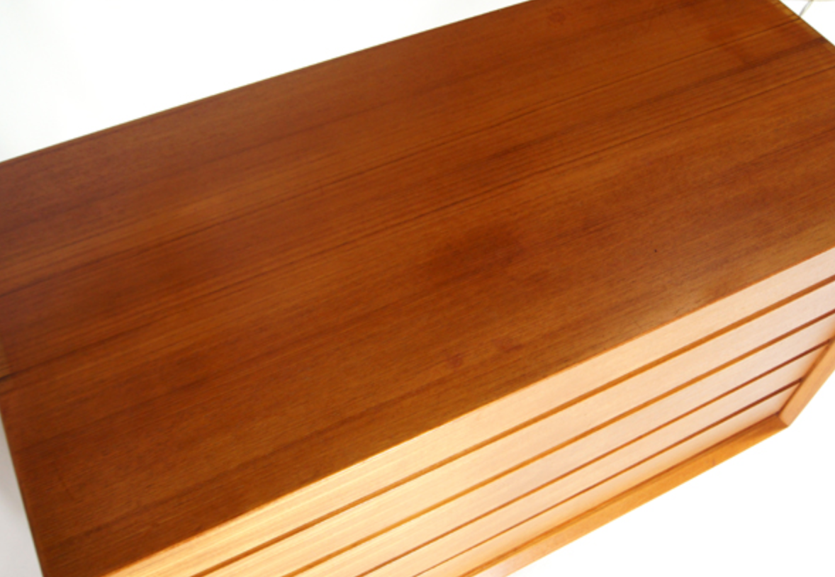 Vintage Danish retro boy bass commodity in 60s teak