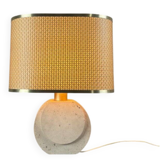 Lampe De Table Brutaliste En Travertin Vers 1980