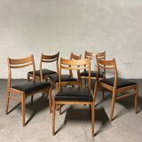 Set of 6 vintage Scandinavian chairs from the 60s/70s