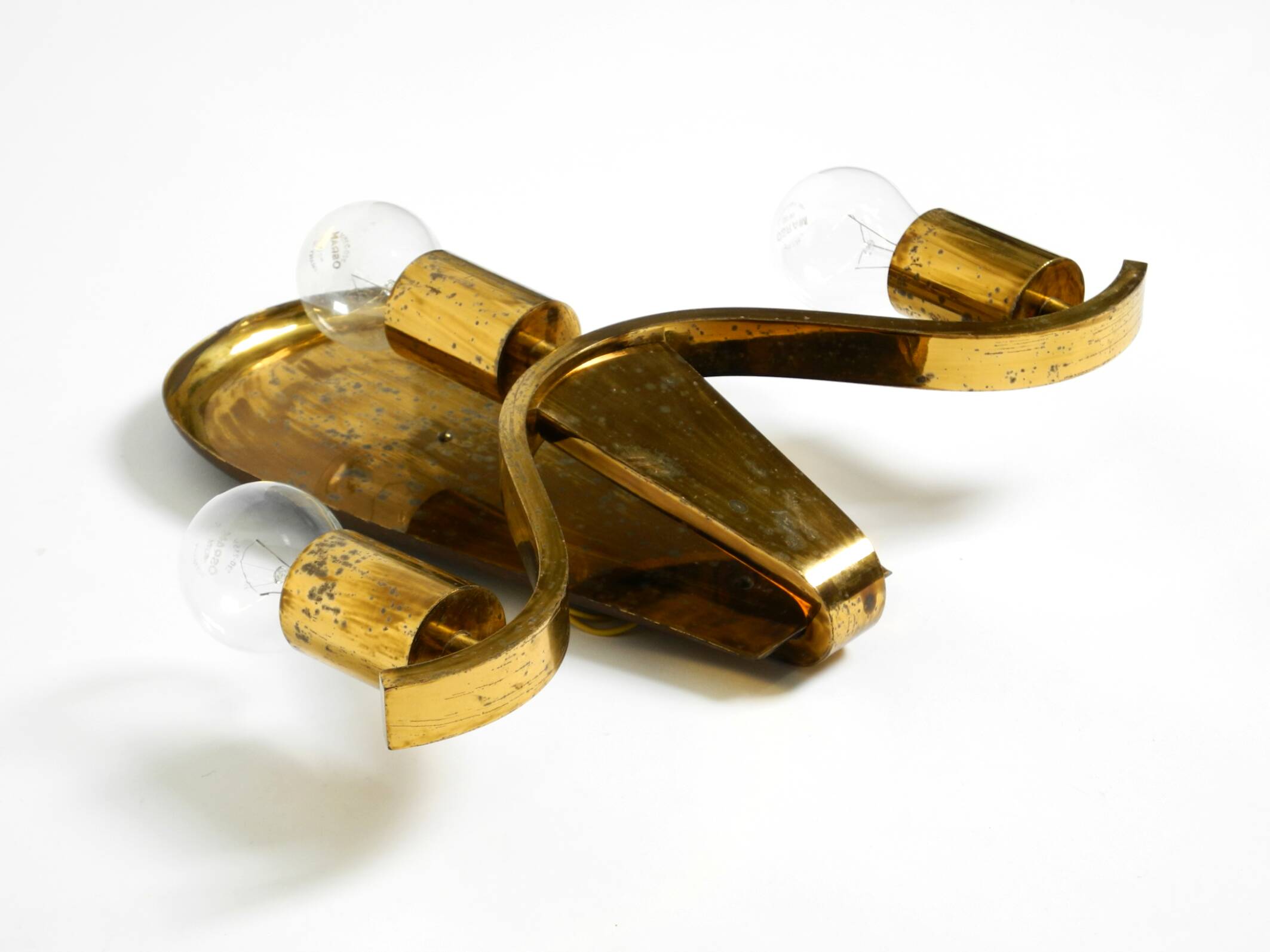 Large heavy Mid Century brass wall light from a German church