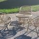 Salon en rotin 3 fauteuils et 1 table basse des années 50