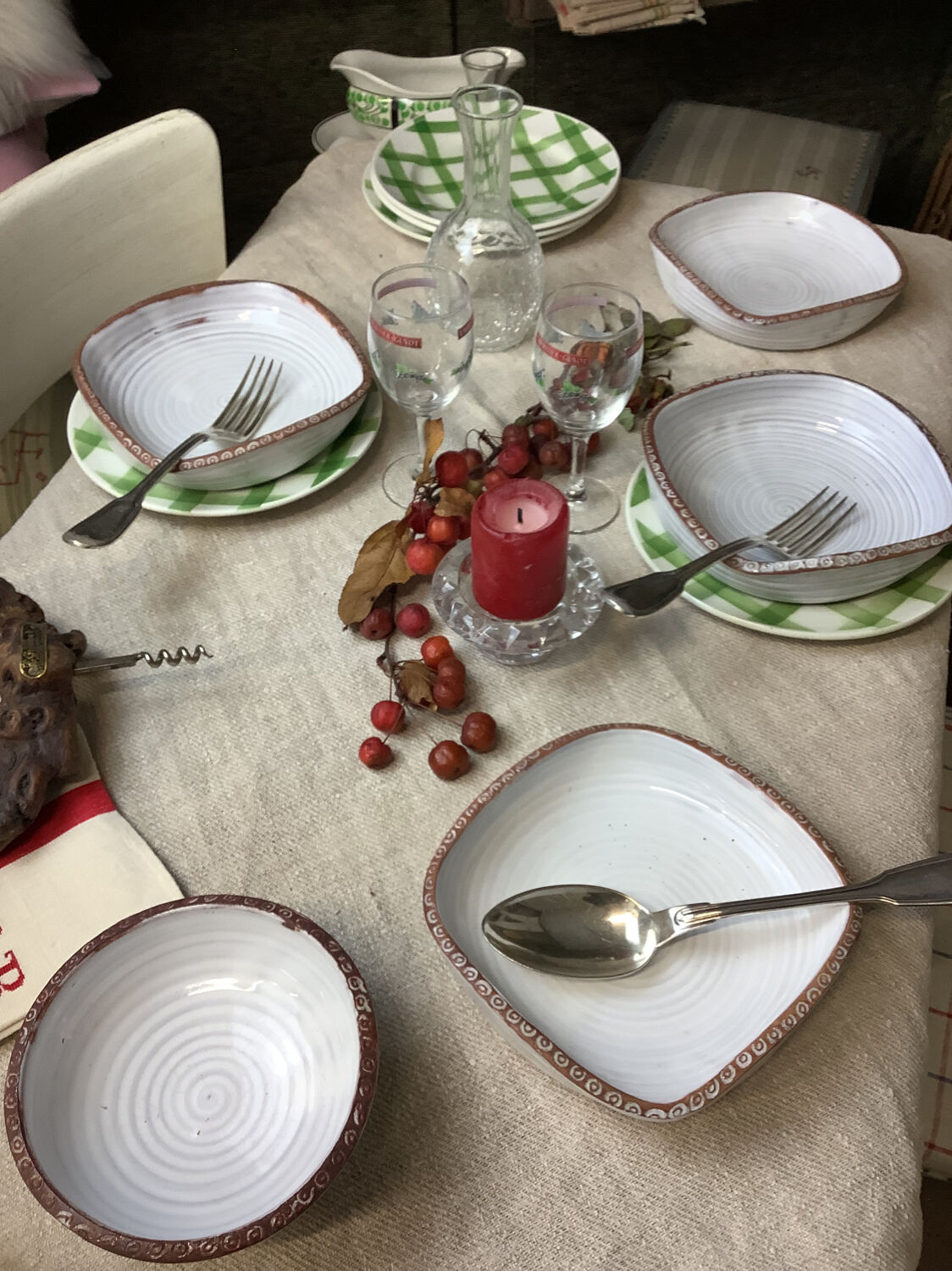 Set of vintage cups made in France Vallauris