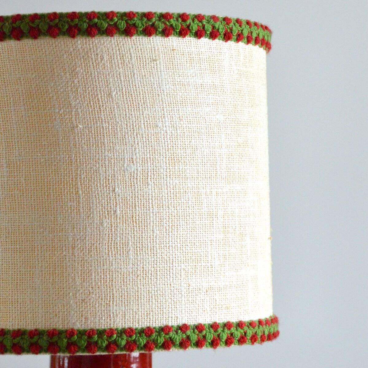 Red ceramic table lamp from Germany, 1970s