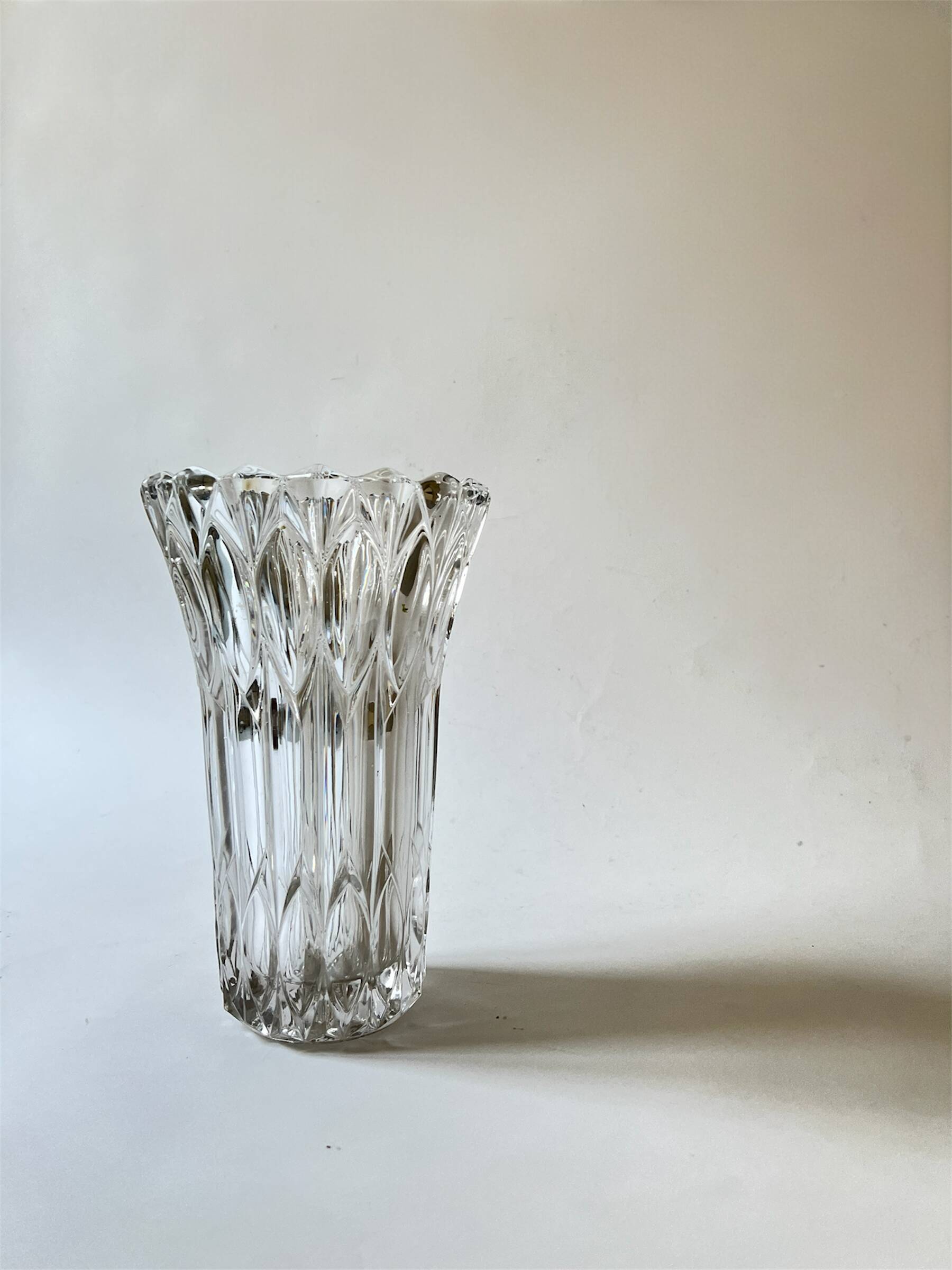 Large cut crystal vase