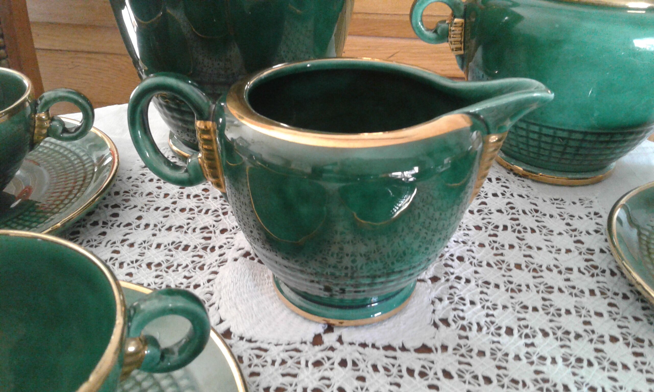 Coffee service, Saint Clement ceramics, Blanche Letalle, circa 50