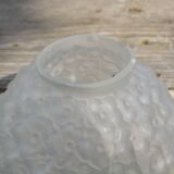 Art Deco ball vase pair with flower and leaf decor