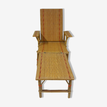 Wicker and rattan lounger