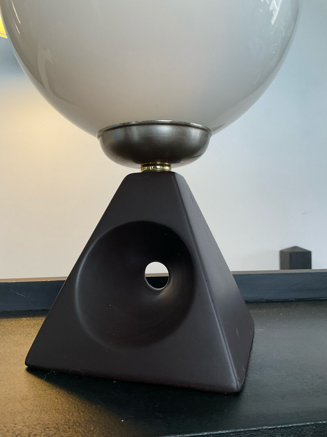 Vintage lamp in opaline and ceramic years 70-80