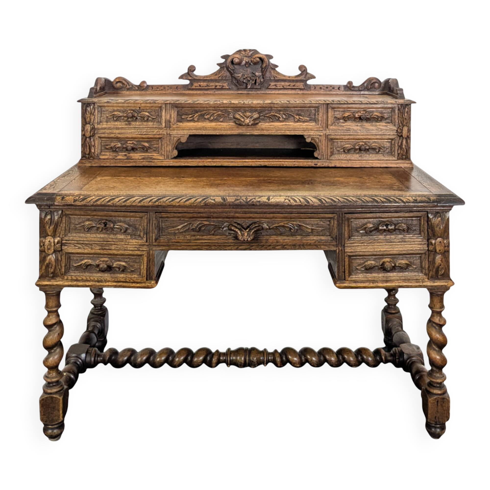 Louis XIII style oak desk